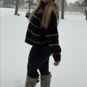 black sweater w color pattern